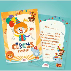 Uitnodiging kinderfeestje circus (10 stuks)