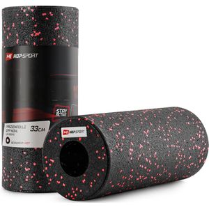 Hop-Sport fascia roller voor fasciatraining - massage roller voor full body zelfmassage van milieuvriendelijk EPP - hard, HS-P033YG (Rood)
