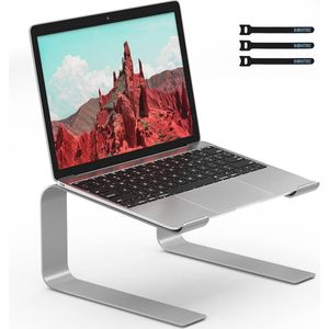 Laptopstandaard, ergonomische laptopstandaard voor bureau, notebookstandaard, compatibel met de meeste 10-17,3-inch laptops, zilver