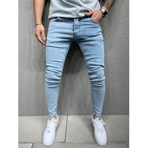 Mannen Stretchy Skinny Jeans Hole Slim Fit Denim Hoge Kwaliteit e Jeans - W33