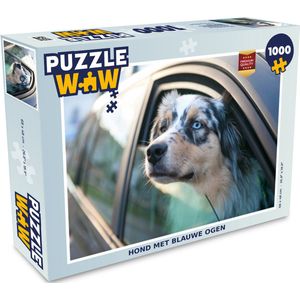 Puzzel Hond met blauwe ogen - Legpuzzel - Puzzel 1000 stukjes volwassenen