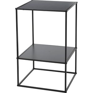 In & Out Deco Plantentafel - Bijzettafel - Nachtkasje - metaal - zwart - hoog 58 cm