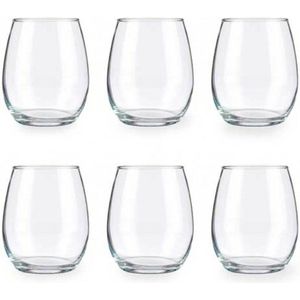 Glozini Drinkglazen/waterglazen Tumblers - luxe glas - Set van 6