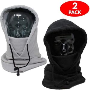 Pak van 2 handige balaclava’s, thermisch fleece, gezichtsmasker en kap - Warm, ademend, kwaliteitsstof - Thermische kap balaclava- Trespass balaclava voor-snowboarding, skiën, vissen, wandelen, fietsen.