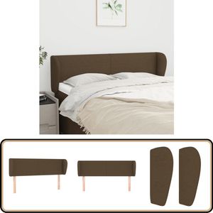 vidaXL Hoofdbord met randen - 147x23x78/88 cm - Donkerbruin Hoofd Bord - Hoofdkussen - Klassiek Hoofdbord - Beddecoratie - Donkere Meubels