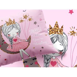 Eleganzzz Dekbedovertrek Kinderen Prinses of the Stars - Roze - Dekbedovertrek 140x200/220cm - Micropercal - Eenpersoons