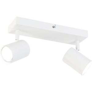 QAZQA jeana - Moderne Dimbare LED Smart Plafondspot | Spotje | Opbouwspot incl. wifi met Dimmer - 2 lichts - L 26 cm - Wit - Woonkamer | Slaapkamer | Keuken