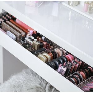 Jumanah® Collections ""Sorted"" MALM - Toilettafel -Volledige lade - Make  up organizer - ladeverdeler - lade organizer - Transparant - Acryl - Kunststof