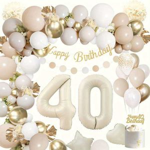 FeestmetJoep® 40 jaar feestpakket Beige / Goud 76-delig - 40 jaar verjaardag versiering - 40 jaar slingers - 40 jaar ballonnen - Feestversiering voor man & vrouw Groen / Goud - 40 jaar verjaardag man / vrouw - 40 jaar versiering