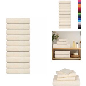 vidaXL Handdoek - Handdoeken - Badhanddoek - Badlaken - Badhanddoeken 10 st 100x150cm 360 g/m² 100% katoen crèmekleurig