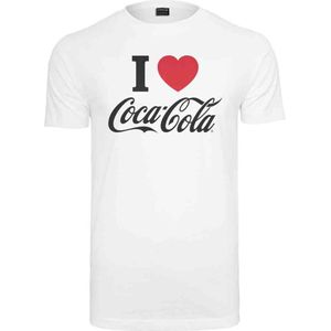 Merchcode Coca Cola - I Love Coke Heren T-shirt - XS - Wit