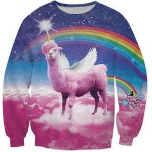 Swag lama regenboog Trui voor fout feest - Maat: XXL - Foute trui - Feestkleding - Festival Outfit - Fout Feest - Trui voor festivals - Rave party kleding - Rave outfit - Dieren kleding - Dierentrui - Lama trui - Alpaca trui - Regenboogkleding