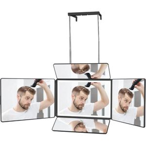 Blithe- Self Cut spiegel - Vijfluikspiegel - 360 graden spiegel - Met LED Verlichting - Inklapbaar