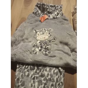 Pyjama in fleece - Dames - Hoge kraag - maat XXL - poes - Super zacht - HQ - panter print - luipaard print - Tijger print