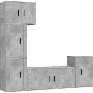 vidaXL-5-delige-Tv-meubelset-bewerkt-hout-betongrijs