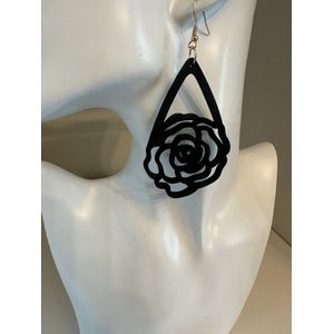 Zwarte uitgeholde waterdruppel oorbellen | Moederdag | Verjaardagscadeau| Cadeautje| Valentijnsdag| Kado | sieraden | vaderdag | oorbellen | oorsieraden