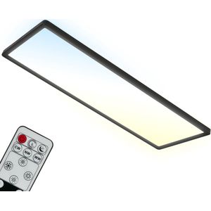 Briloner Leuchten - LED plafondlamp CCT, LED plafondlamp tegenlicht, ultraplat, dimbaar, afstandsbediening, warm wit, neutraal wit, koel wit, zwart