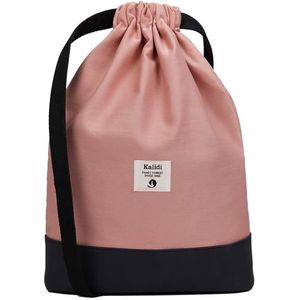 Unisex tas, rugzak met trekkoord, dagrugzak, gymtas, sporttas, met binnenzak, 11 liter voor sport, reizen en stad Skd01, roze