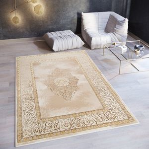 Tapiso Ares Vloerkleed Beige Bruin Laagpolig Woonkamer Oriental Tapijt Maat- 200x300