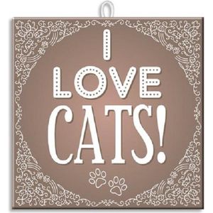 Paperdreams - Slogan tegel - I love cats