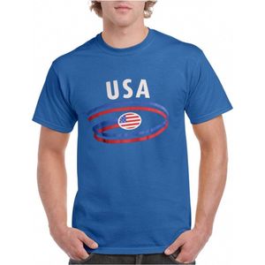 Blauw heren t-shirt USA M