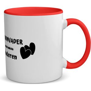 Akyol - schoonvader van de leukste kinderen koffiemok - theemok - rood - Vader - de leukste schoonvader - vader cadeautjes - vaderdag - verjaardag - geschenk - kado - 350 ML inhoud