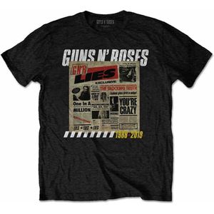 Guns N' Roses - Lies Track List Heren T-shirt - met rug print - XL - Zwart