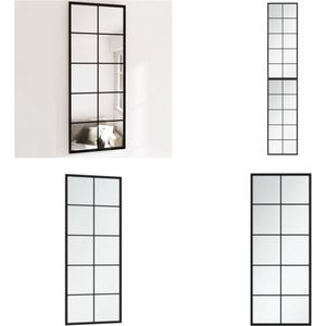 vidaXL-Wandspiegels-2-st-100x40-cm-metaal-zwart - Wandspiegel - Wandspiegels - Spiegel - Make-upspiegel