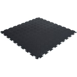 Rubbermagazijn | PVC kliktegel traanplaat zwart 530x530x4mm | winkel | showroom | garage | prijs per stuk