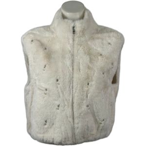 Chique Mouwloos Bodywarmer met Hoge Kwaliteit Faux Fur en Strass Steentjes - Dé wintertrend van 2024! - in 4 Kleuren - One Size