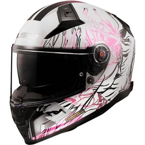 LS2 Helm Vector II Darflo FF811 wit / roze maat M