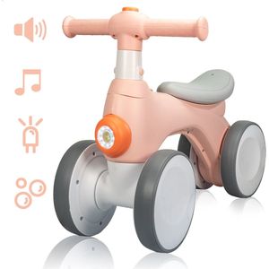 Velaryon Loopfiets 1 jaar - Roze - Driewieler - Met Toeter, Muziek, licht & Bellenblaas - Voor Binnen en Buiten - Incl. batterijen en Bellenblaaswater