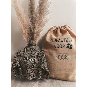 KLEINE FRUM - Sinterklaas - jute zak - GEPERSONALISEERD - cadeau - de zak van Sinterklaas - Sint & Piet - cadeau zak - bedrukt