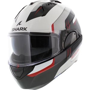 Shark Evo ES Kryd Wit Zwart Rood WKR Systeemhelm - Maat S - Helm