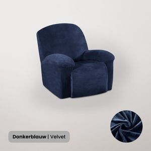 Velvet Fauteuil Recliner hoes - Donkerblauw - Hoes voor uw Relax stoel - Relax Zetel