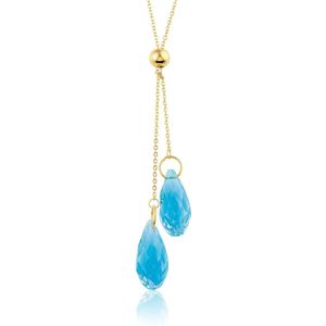 Montebello Ketting Bodyl Blue - 316L Staal - Druppel - 12x43mm - 43cm