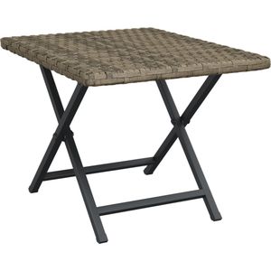 vidaXL - Tafel - inklapbaar - 45x35x32 - cm - poly - rattan - grijs