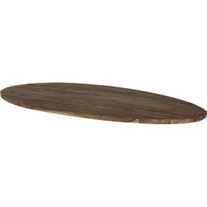 HSM Collection Tafelblad ovaal - 220x110 cm - vintage - teak