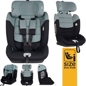 BabyGO Lumo i-Size autostoel - voor kinderen van 76-150 cm - Groep 1-2-3 (9-36kg) - Autogordel bevestiging - Groen