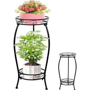 Goodivery ® Stijlvolle Metalen Bloemenstandaard met Dubbele Lagen voor Binnen en Buiten Decoratie