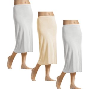 Dames katoenen onderrok 65 cm | 3 pack | Wit/Beige | XL