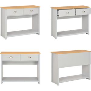 vidaXL Wandtafel 97x35x76 cm grijs - Wandtafel - Wandtafels - Bijzettafel - Bijzettafels