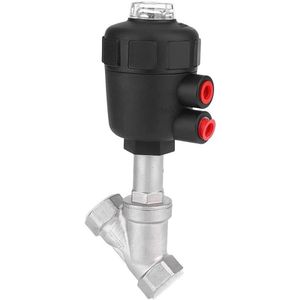 Luchtaangedreven Schroefdraadverbinding Roestvrij Staal Verdikte Plastic Behuizing Stoomklep met Hoekzitting(3/4""DN20)