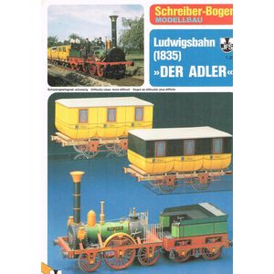 bouwplaat / modelbouw in karton TREIN Ludwigsbahn ""Der Adler"" schaal 1:20