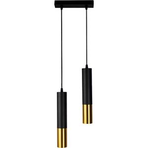 Dubbele langwerpige hanglamp 29CM | Zwart/ Goud | 2x GU10 | 0,7M kabel