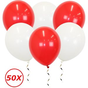 Valentijn Versiering Witte Rode Helium Ballonnen Decoratie Valentijn Verassing Verjaardag Feest Versiering – 50 Stuks