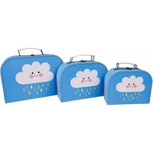 Rex London set van 3 koffertjes Happy Cloud Kofferset