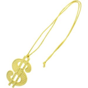 Zac's Alter Ego - Gold Dollar Sign Pimp Kostuum Ketting - Goudkleurig