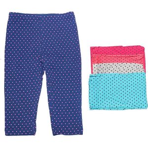 Meisjes legging 3 pack capri legging kinderlegging gestipt kinderkleding blauw/grijs/zwart maat 104-110