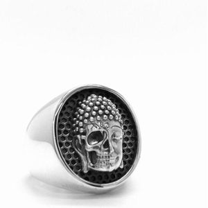 Echt Zilveren Skull/Buddha Ring voor Heren en Dames - 925 Sterling Zilver